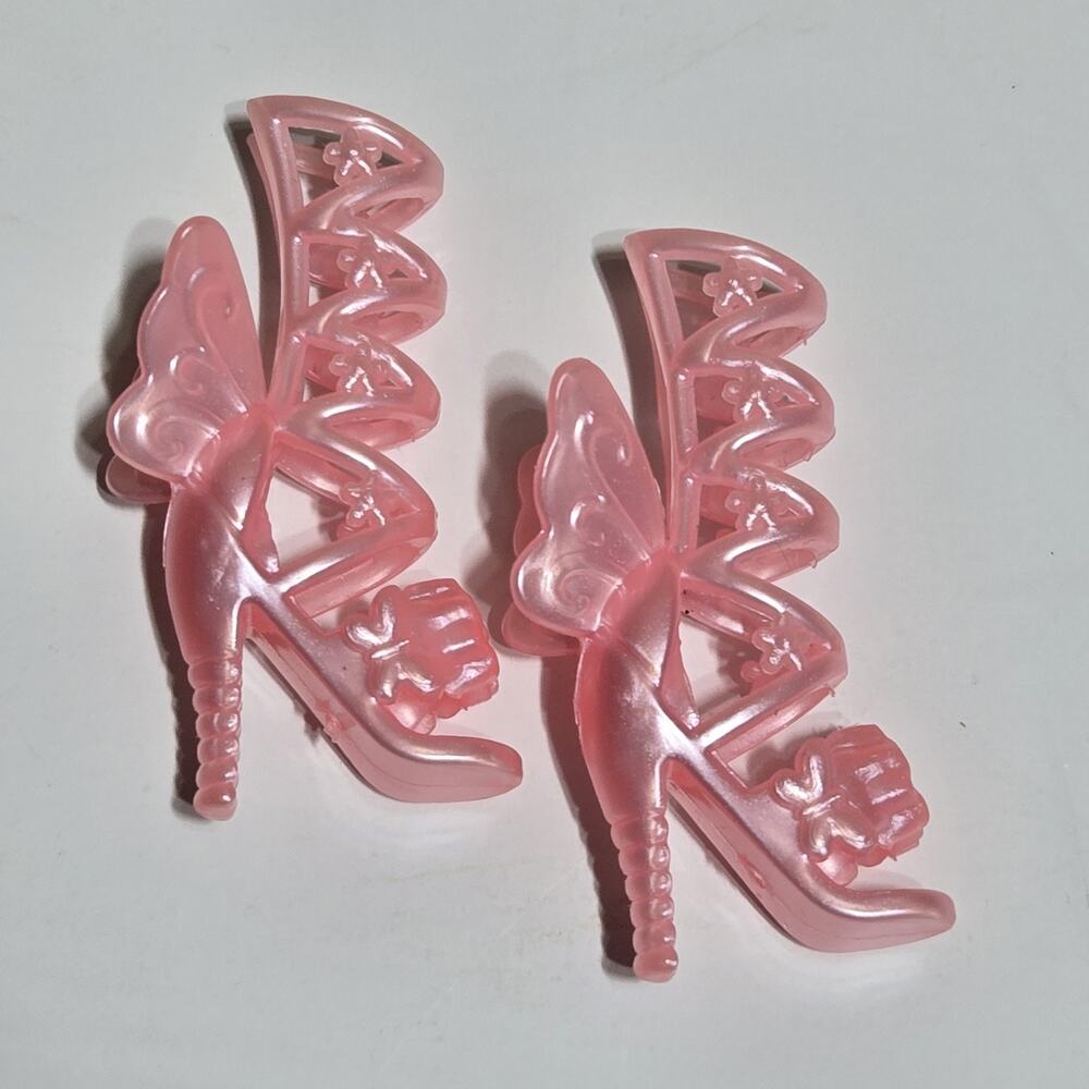Mattel Barbie Doll Shoes, Dreamtopia Pearl Pink Butterfly Wings High Heels